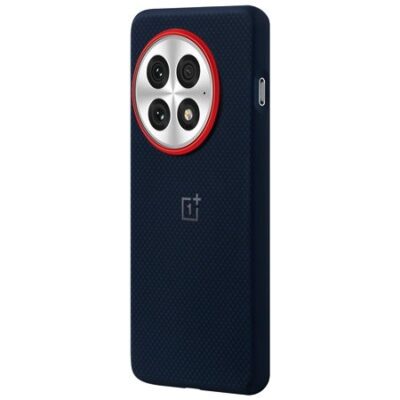 tamsiai melynas originalus deklas oneplus 13 aramid magnetic su raudona kamera aplinka