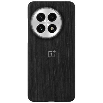 Juodas originalus dėklas OnePlus 13 Wood Magnetic su keturiais kamerų objektyvais