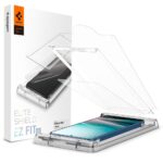 Apsauginis stiklas Samsung Galaxy S25 SPIGEN ELITE SHIELD EZ FIT HD su montavimo pagalba ir tamsiu telefonas