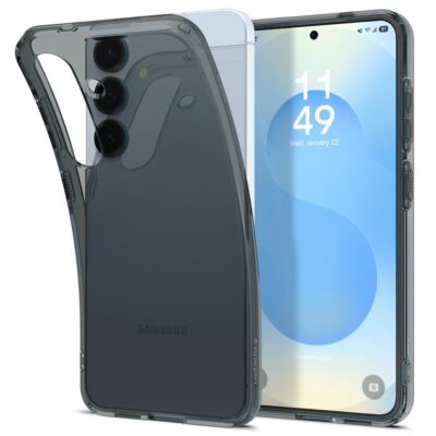 Skaidrus space deklas Samsung Galaxy S25 Plus Spigen Liquid Crystal su permatomu pilku dizainu
