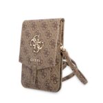 Rudas krepšys Guess PU 4G Metal Logo Phone Bag su metaliniu logotipu ir monograma
