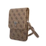 Rudas krepšys Guess PU 4G Triangle Logo Phone Bag su tamsiai ruda monograma