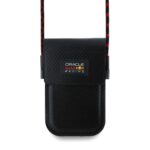 Juodas krepšys Red Bull PU Carbon Phone Bag su raudonos ir juodos spalvos dirželiu ir logotipu