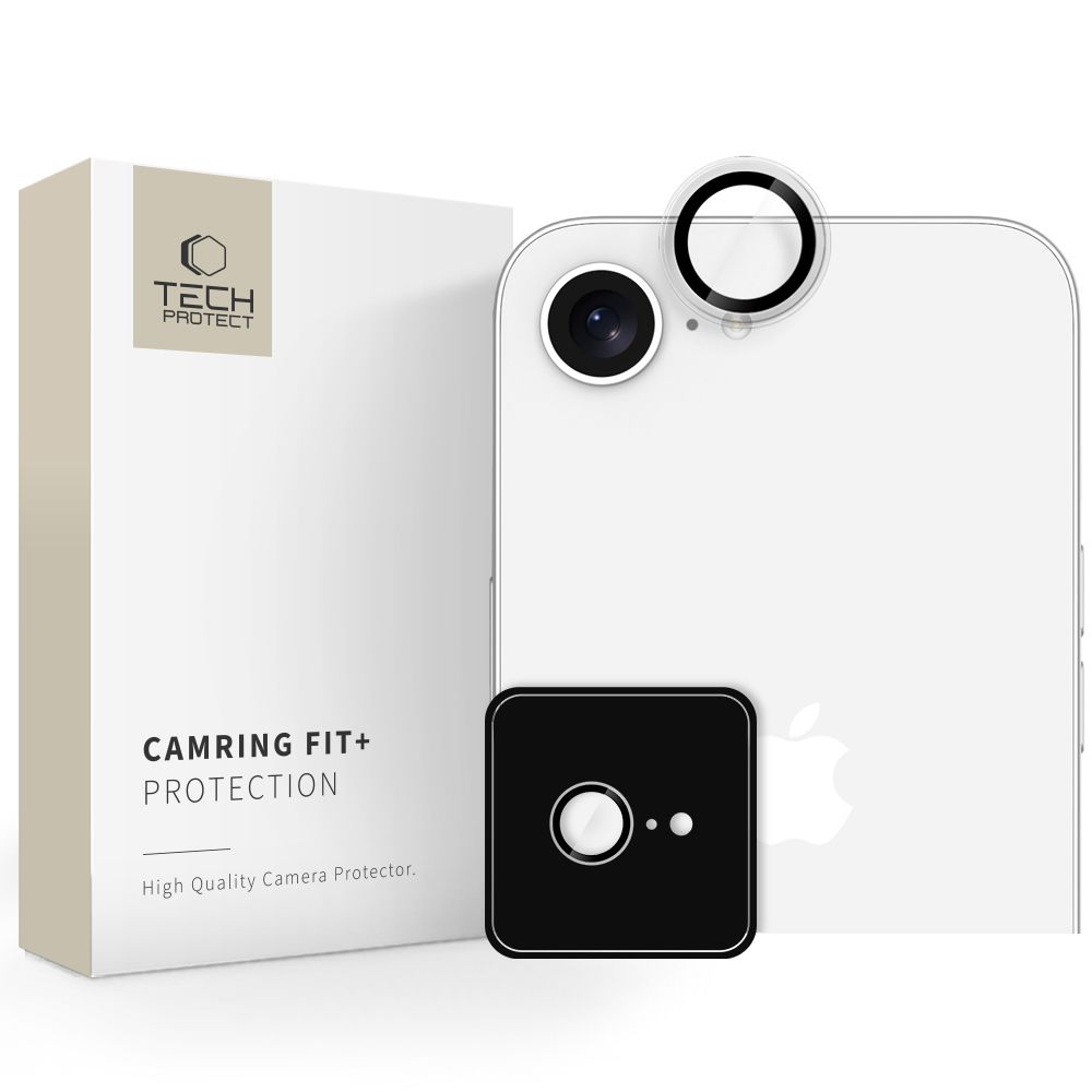 Skaidrus stiklas galiniai kamerai Apple Iphone 16E Hofi Camring Fit+ skaidrus stiklas galiniai kamerai apple iphone 16e hofi camring fit plus ant baltos telefono galines dalies