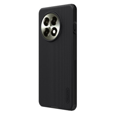 Juodas plastikinis deklas OnePlus 13R Nillkin Frosted Shield su teksturuota pavirsia ir kameros iskarpa