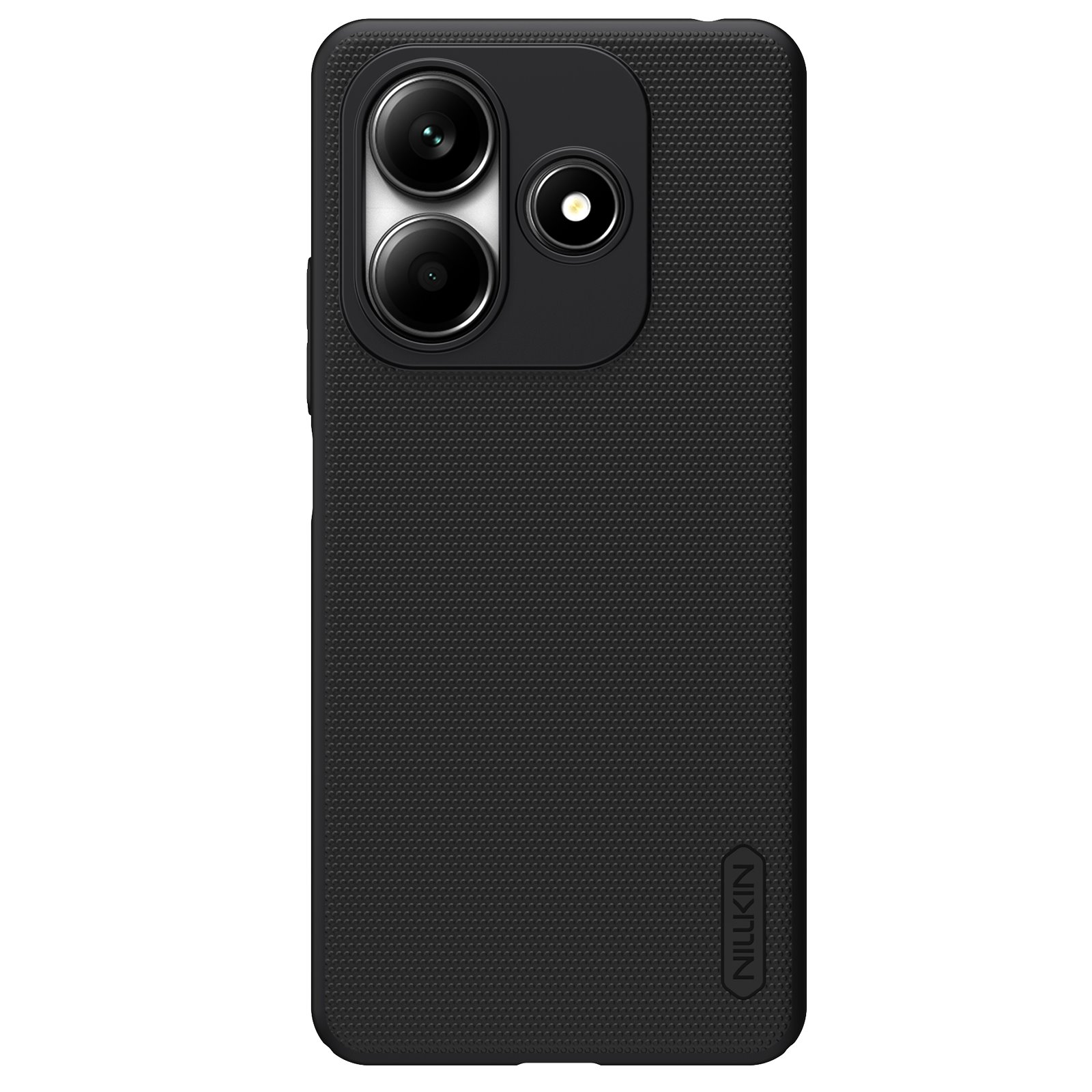 Juodas plastikinis dėklas Xiaomi Redmi Note 14 5G Nillkin Super Frosted Shield Juodas plastikinis dėklas Xiaomi Redmi Note 14 5G su tekstūruota paviršiaus struktūra ir kameros apsauga