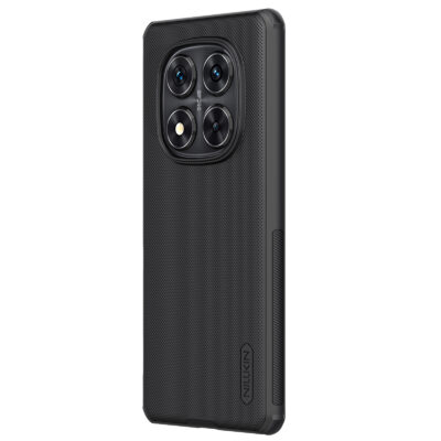 Juodas plastikinis dekla s Xiaomi Redmi Note 14 Pro 5G Poco X7 5G Nillkin Super Frosted Shield su teksturuota pavirsiaus apsauga