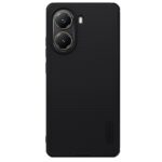 Juodas dėklas Nillkin Super Frosted PRO Magnetic telefonui Xiaomi Poco X7 Pro 5G su tekstūruota paviršiaus struktūra ir išpjovomis kameroms