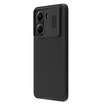 Juodas dėklas Nillkin CamShield PRO Magnetic telefonui Xiaomi Poco X7 Pro 5G su kameros dangteliu