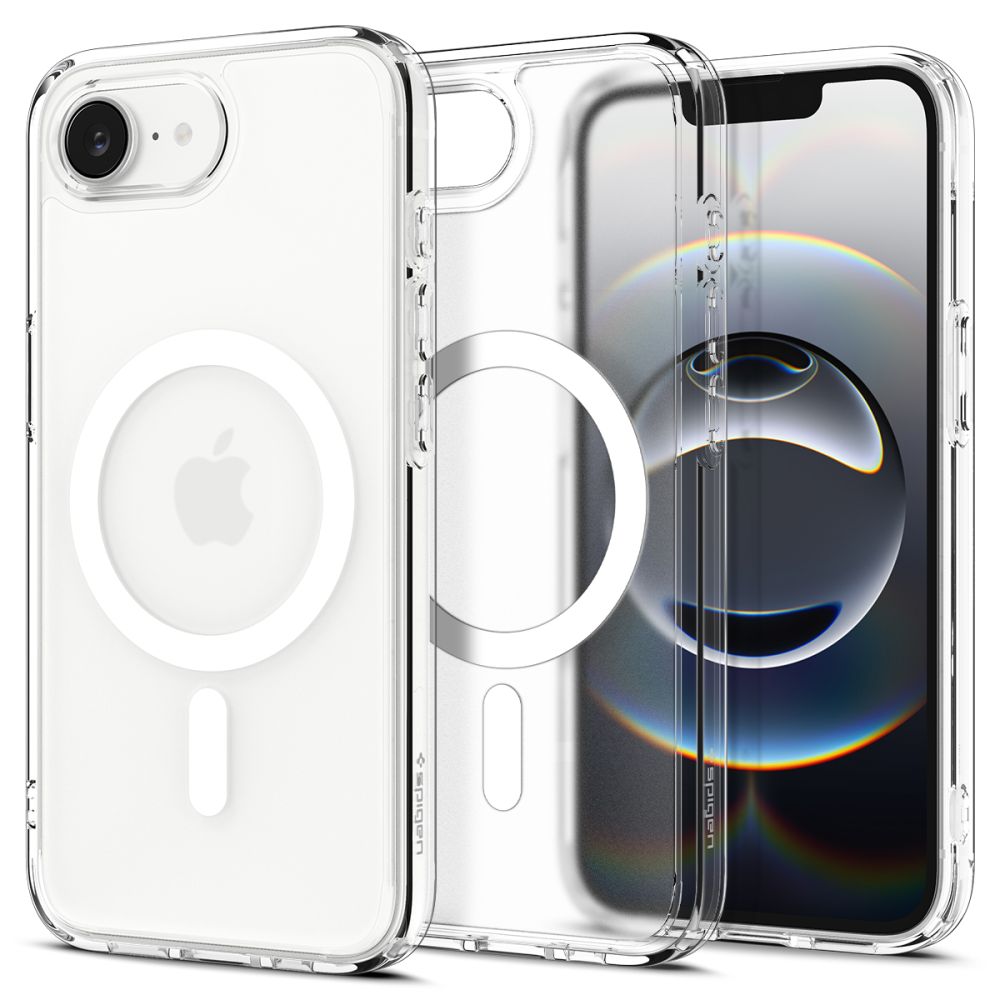 Baltas frost dėklas Apple Iphone 16e Spigen Ultra Hybrid Mag Magsafe Baltas frost dėklas Apple Iphone 16e Spigen Ultra Hybrid Mag Magsafe aiškus permatomas dizainas