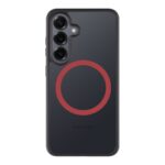 Juodas-raudonas dėklas Samsung Galaxy S25 Tactical MagForce Hyperstealth 2.0mm su raudonu apskritimu