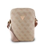 Rausvas krepšys Guess PU 4G Triangle Logo Bag 8 su logotipu ir reguliuojama petneša
