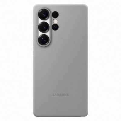 Pilkas originalus dėklas Samsung Galaxy S25 Ultra EF-PS938CJE silikoninis, matinis paviršius