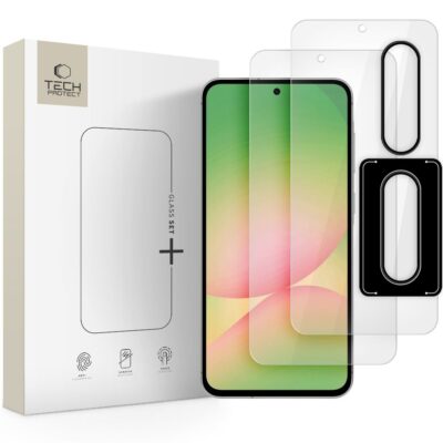 Ekrano ir kameros apsauginis stiklas Samsung Galaxy A36 5G A56 5G Tech-Protect Glass Set ateities ir priedais