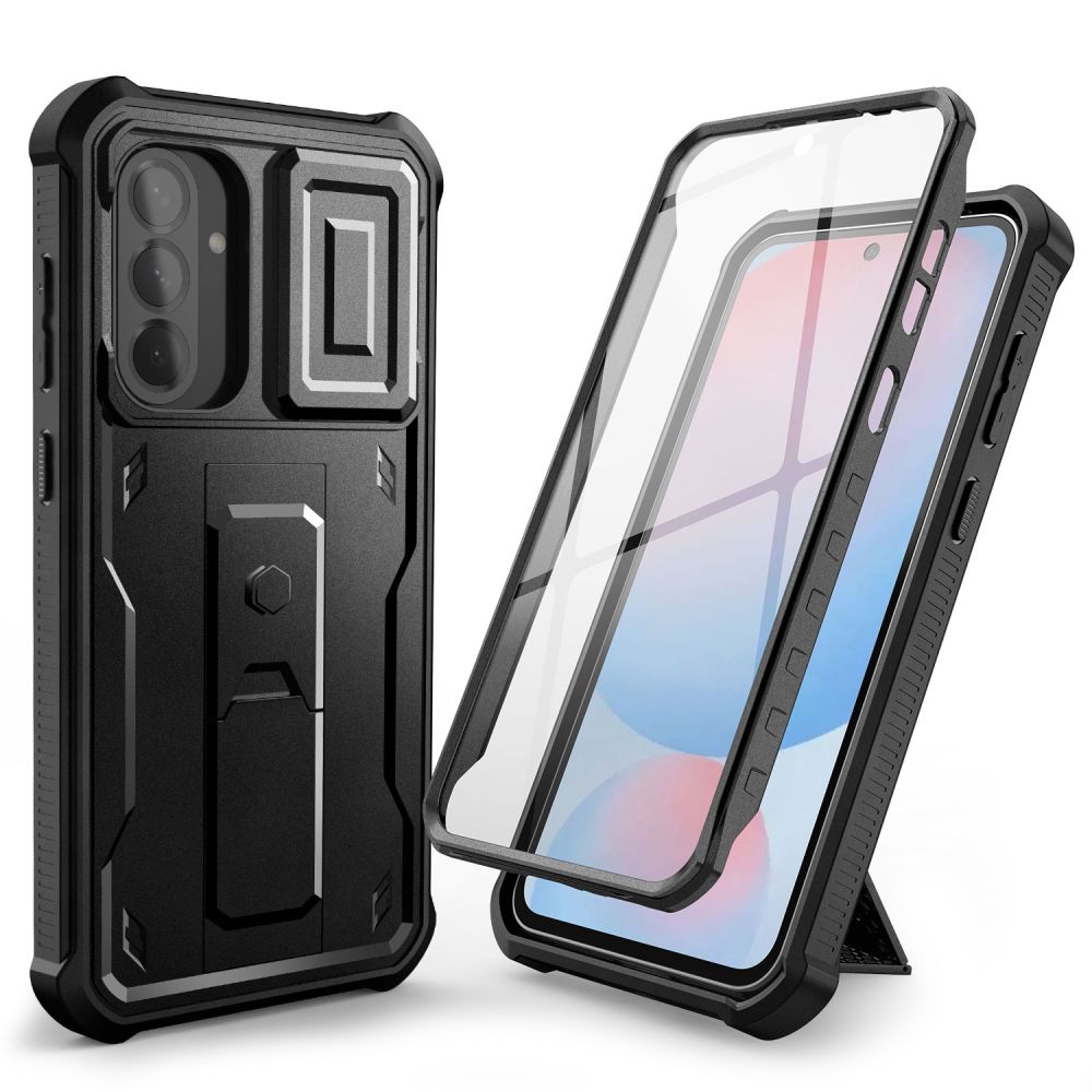 Juodas dėklas Samsung Galaxy A56 5G Tech-Protect Kevlar Cam Juodas dėklas Samsung Galaxy A56 5G Tech-Protect Kevlar Cam su apsauga kamerai ir ekrano apsauga