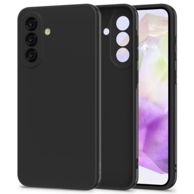 Juodas dėklas Samsung Galaxy A36 5G Tech-Protect Icon su trim kamerų angomis ir matiniu paviršiumi