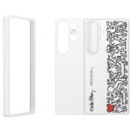 Baltas originalus dėklas EF-MS938CWE FlipSuit telefonui Samsung Galaxy S25 Ultra su juodai baltais piešiniais ir raudona širdimi