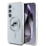 Skaidrus dėklas telefonui Samsung Galaxy S25 Plus Karl Lagerfeld IML K&CH Heads MagSafe su išskirtiniu lipduku