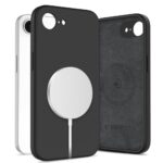 Juodas dėklas Apple Iphone 16E Tech-Protect Liquid Silicone Magsafe su lanksčiu silikonu ir magnetiniu kraštu