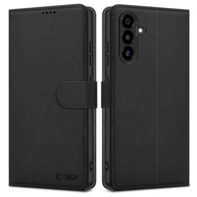 Juodas atverčiamas dėklas Samsung Galaxy A26 5G Tech-Protect Wallet