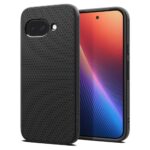 Juodas matinis dėklas Google Pixel 9A su tekstūruota paviršiaus raštu ir išpjova kamerai