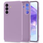 Violetinis dėklas Samsung Galaxy A56 5G Tech-Protect Icon, matomas iš priekio ir nugarėlės su trimis kameros skylėmis