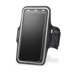 Juodas dėklas ant rankos SPIGEN A703 DYNAMIC SHIELD ARMBAND su permatomu langu išmaniojo telefono ekrano matymui