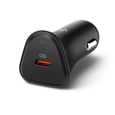 Juodas automatinis telefono pakrovėjas SPIGEN ESSENTIAL EV301 su viena USB-C jungtimi