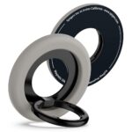Pilkas žiedas laikiklis Spigen Nano Pop MagSafe telefone
