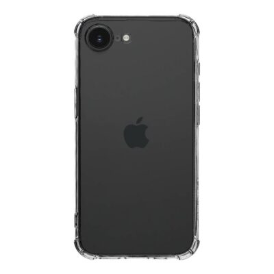 Skaidrus dėklas Tactical TPU Plyo telefonui Apple iPhone 16e ant juodo telefono nugarėlės