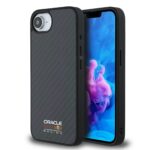 Juodas dėklas Apple Iphone 16E su Red Bull Carbon Shiny logotipu ir MagSafe funkcija