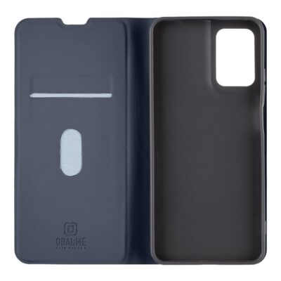 Tamsiai mėlynas dėklas Motorola G05 E15 su minkštu paviršiumi ir kortelių lizdu