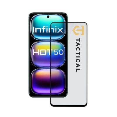 Juodas apsauginis ekrano stikliukas Infinix Hot 50 4G Tactical Glass Shield 5D