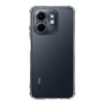 Skaidrus dėklas Tactical TPU Plyo telefonui Infinix Smart 9 matomas iš nugarėlės pusės su dviem kameromis
