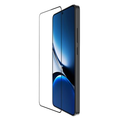 Juodas apsauginis grūdintas stiklas Nillkin Tempered Glass 2.5D CP PRO telefonui Xiaomi Poco X7 Pro 5G priekinis vaizdas su stiklu