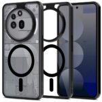 Juodas matinis dėklas Nothing Phone 3A Pro Tech-Protect Magmat Magsafe su permatomu dizainu ir magnetiniais apskritimais