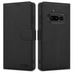 Juodas matinis atverčiamas dėklas Nothing Phone 3A Tech-Protect Wallet su kamera ir mygtukais