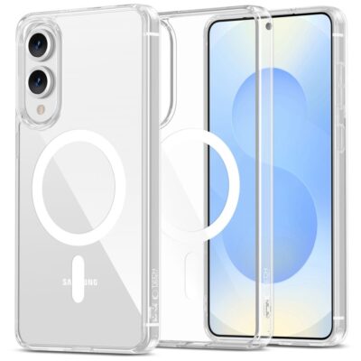 Skaidrus deklas Samsung Galaxy S25 Edge Tech-Protect FlexAir Hybrid Magsafe su magnetiniu apskritimu