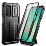Juodas dėklas Samsung Galaxy A26 5G Tech-Protect Kevlar Cam+ su stipriu kampu ir ekrano apsauga