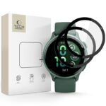 Juodas apsauginis stiklas Garmin Vivoactive 6 TECH-PROTECT GLASS FLEX plus 2-pack su dviem apsauginiais apskritimais ir pakuote