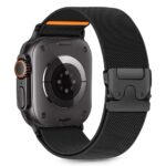Juoda apyranke Apple Watch su nailonine sagtimi ir oranžine detale