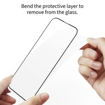 Juodas apsauginis ekrano stikliukas Samsung S25 Edge TECH-PROTECT GLASS FIT plus 2-pack atsidengiant apsaugini sluoksni
