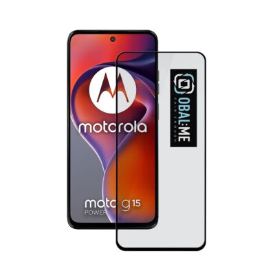 Juodas apsauginis ekrano stikliukas Motorola G15 G15 Power telefonui
