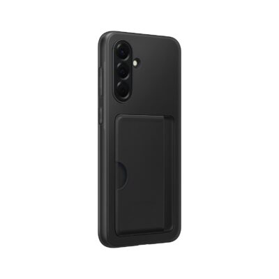 Juodas originalus dėklas Samsung Galaxy A56 5G su kortelės laikikliu ir trim kamerų lizdais