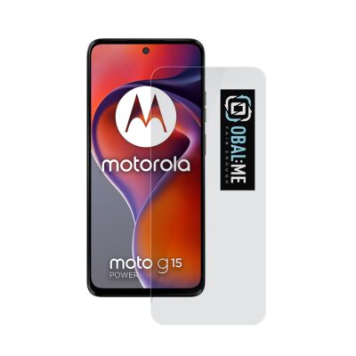 Skaidrus apsauginis ekrano stikliukas Motorola G15 G15 Power telefonui su OBAL ME ženklu