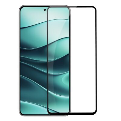 Juodas apsauginis grūdintas stiklas Nillkin Tempered Glass 2.5D CP+ PRO telefonui Xiaomi Redmi Note 14 4G 5G ant telefono ekrano