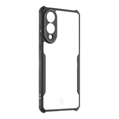 Skaidrus-juodas deklas Tactical Quantum Stealth telefonui Samsung Galaxy S25 Edge su platesniais kampais ir atvira kamera