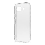 Skaidrus dėklas Google Pixel 9a OBALME TPU, matomas iš apžvalgos kampo baltame fone