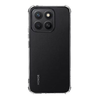 Skaidrus dėklas Tactical TPU Plyo telefonui Honor X8c su matomu juodu Honor telefonu ir trigubomis kameromis