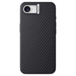 Sidabrinis dėklas Apple iPhone 16e Nillkin Synthetic Fiber PRO Magnetic Hard su anglies pluošto paviršiumi